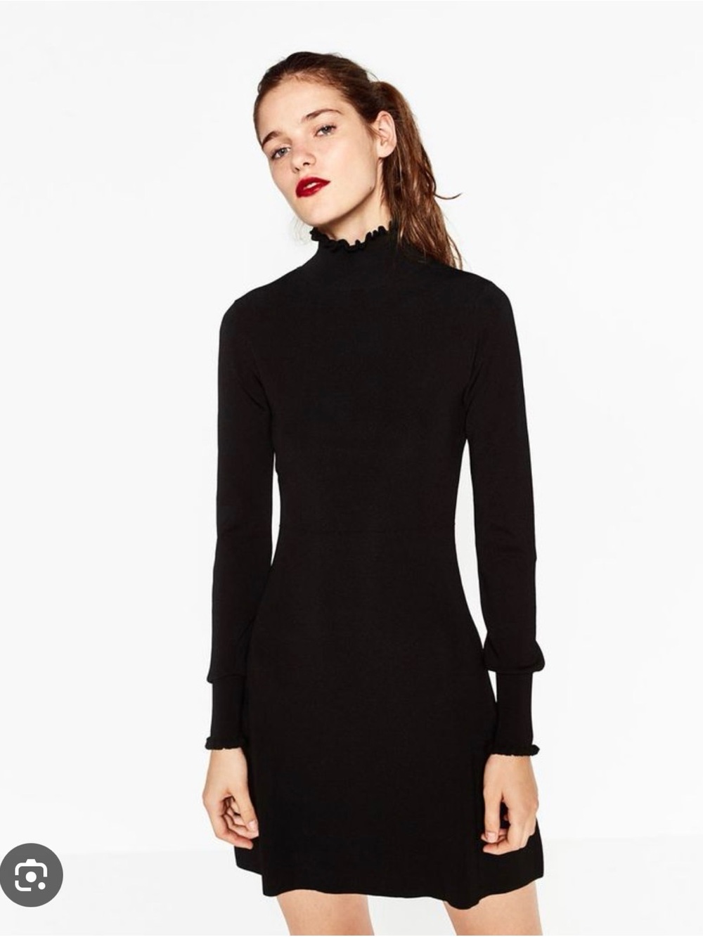 Zara dress-high neck, long sleeve stretch mini NWT size M